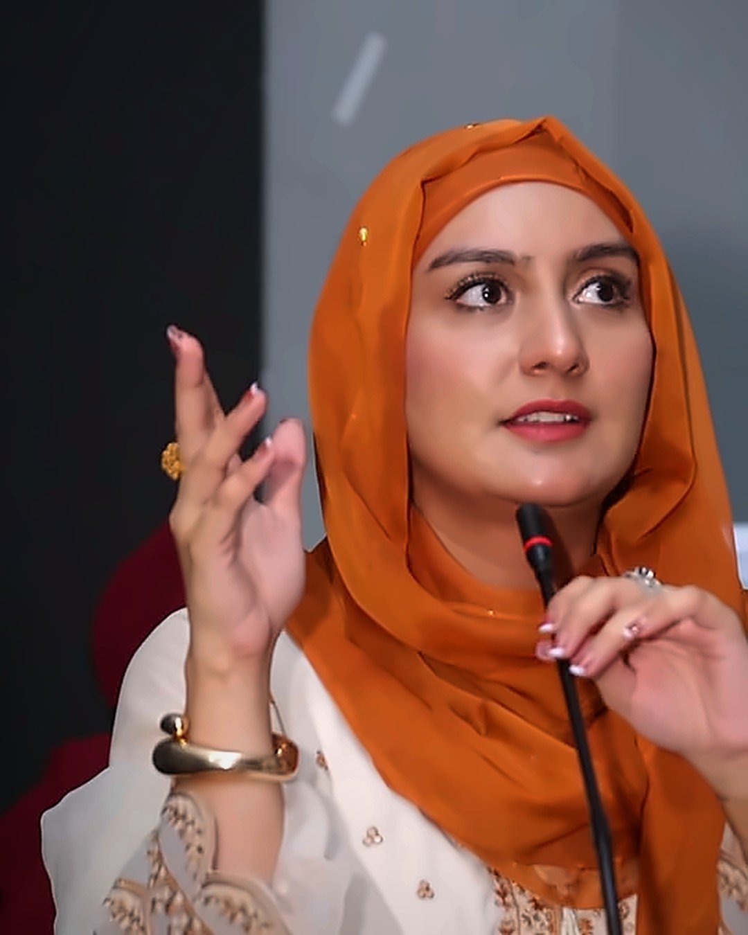 Dr. Abeera Saad speaking at a nutrition event