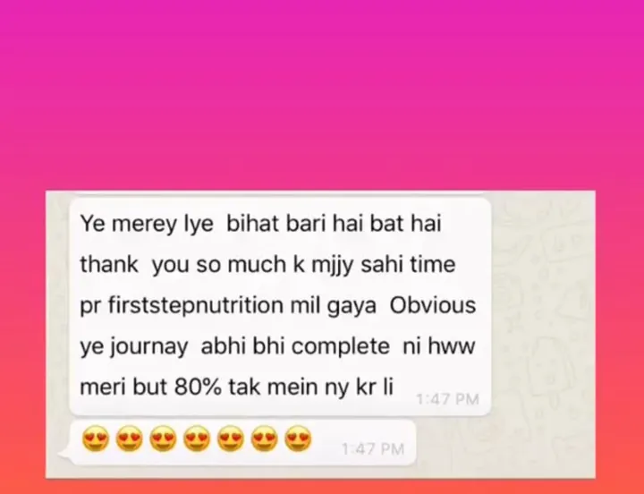 Screenshot of a client message to Dr. Abeera, shared with permission (14 of 28)