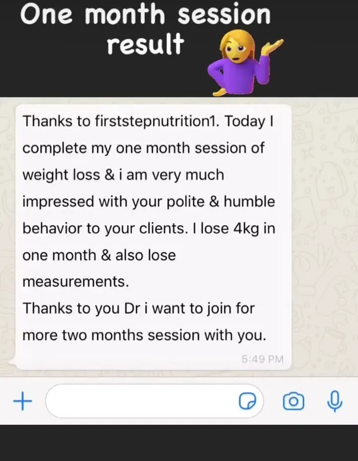 Screenshot of a client message to Dr. Abeera, shared with permission (1 of 28)