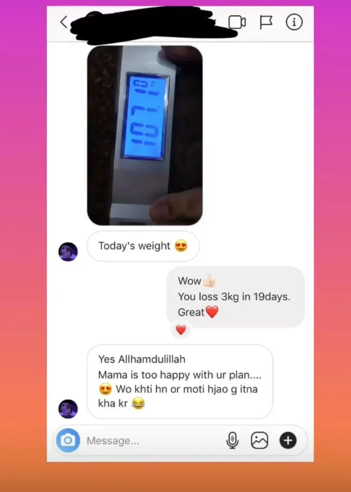 Screenshot of a client message to Dr. Abeera, shared with permission (22 of 28)