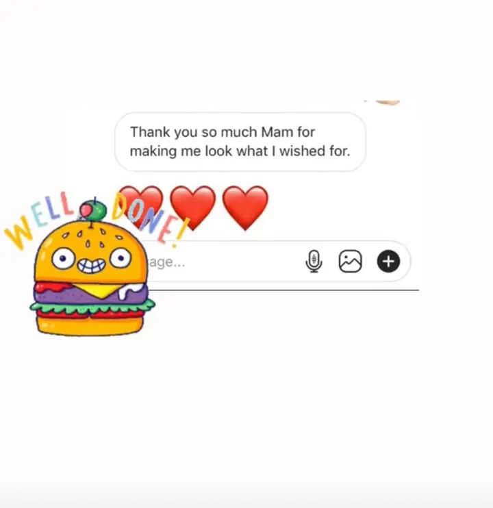 Screenshot of a client message to Dr. Abeera, shared with permission (5 of 28)